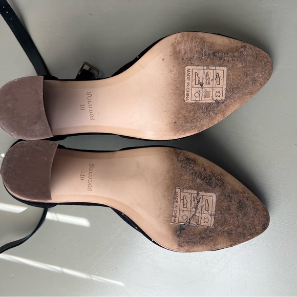 Soludos Colette Brass Studs Block Heels 10 - Picture 6 of 9